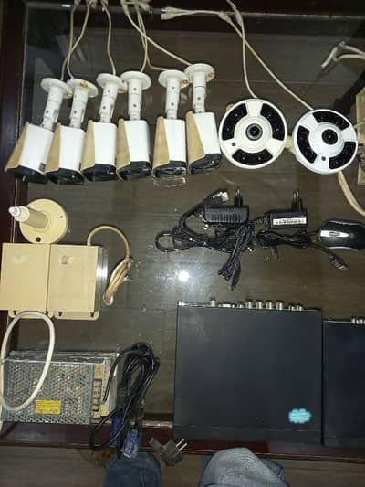 8 CCTV CAMERAS + 2 8PIN DVRS FOR SALE