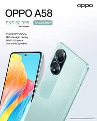 OPPO A58 8+8 128GB one Sim working