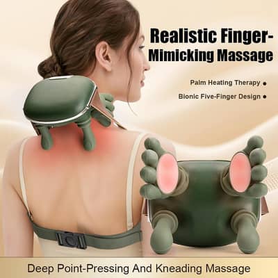 Cordless Hand Shaped Massage Neck & Shoulder Massager with Heating