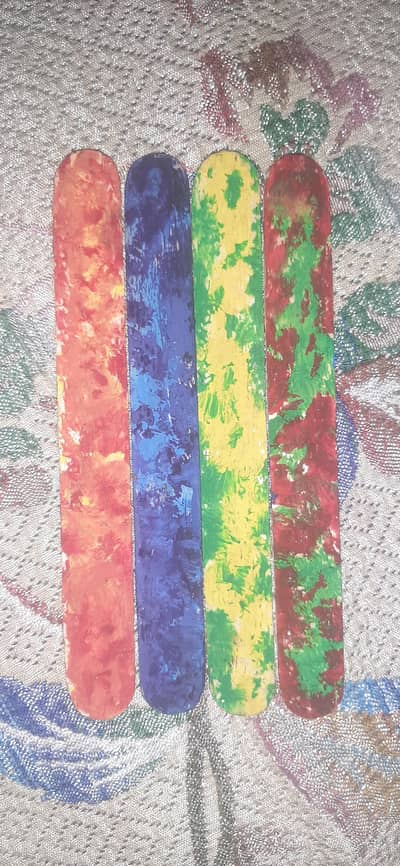 coloured ice-cream sticks