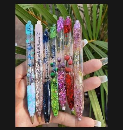 Handmade Multicolor Resin Glitter Pens | Aesthetic Gift Pens