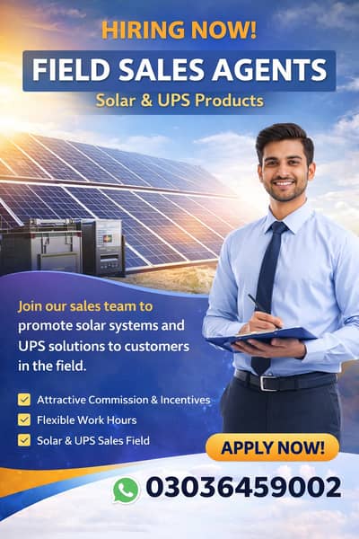 Solar & UPS Field Sales Executive Hiring – Apply Now