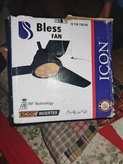 Bless ICON AC/DC Inverter Fan – ہلکااستعمال شدہRemote کے ساتھ – 12000