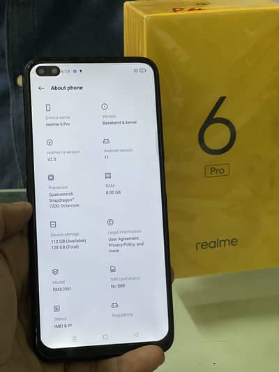 Realme 6pro 8/128gb used with box