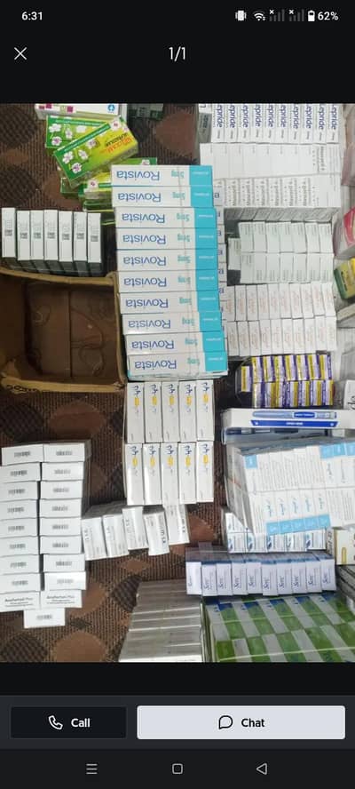 Medical store sales man worker