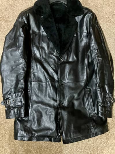 Genuine Leather Jacket with Full Fur Interior — Excellent Condition