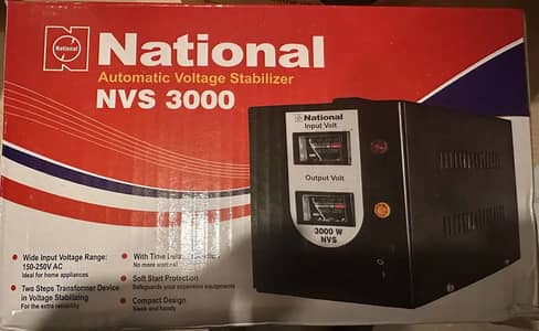 Brand New National NVS-3000 Automatic Voltage Stabilizer (3000W) Box