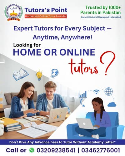 HOME and ONLINE Tutors Available