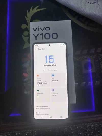 vivo Y-100  for sale. box available.