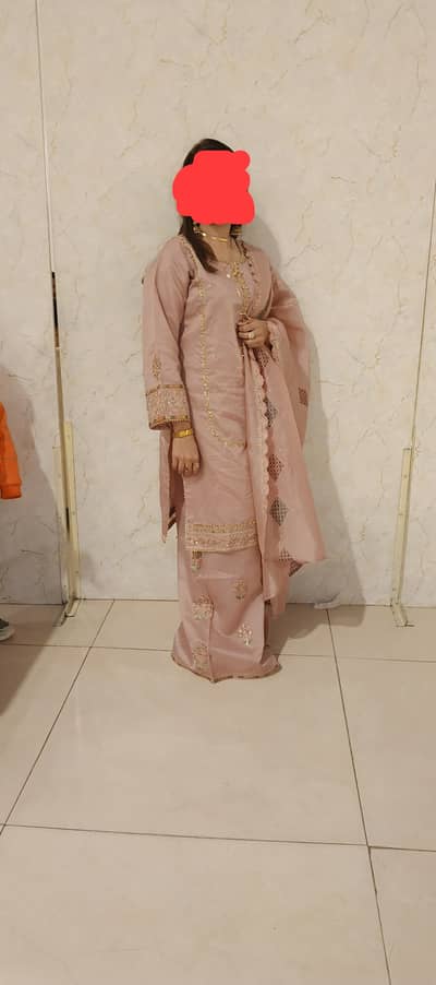 Khadi net ready to wear dress for sale, medium size