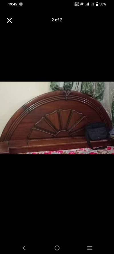 King size bed with Three door cupboard