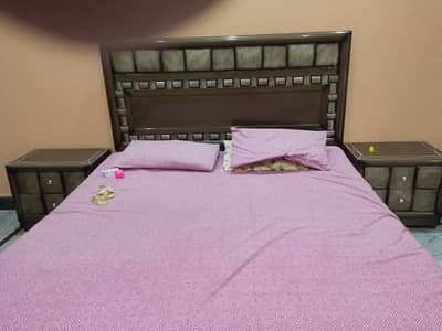 Master Bed with 2 side tables, Dressing Table, Iron Stand & Show Case