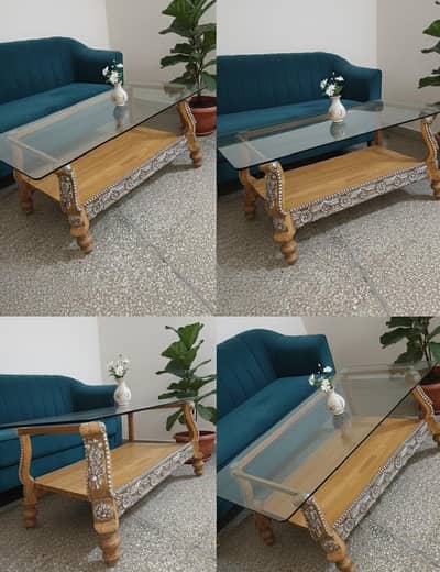 solid Wooden Coffee Table Set (1 Center Table + 2 Side Tables