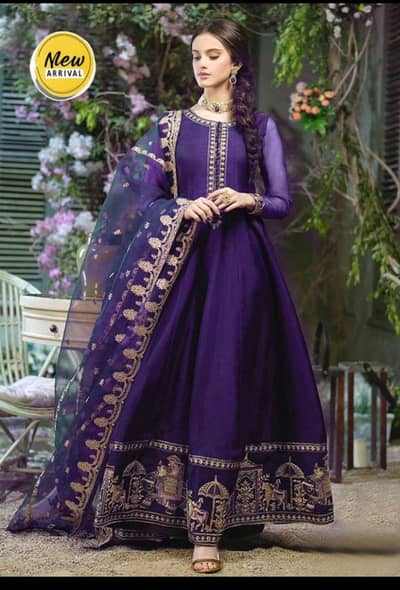 3 Pcs Women's Stitched Chiffon Embroidered Maxi