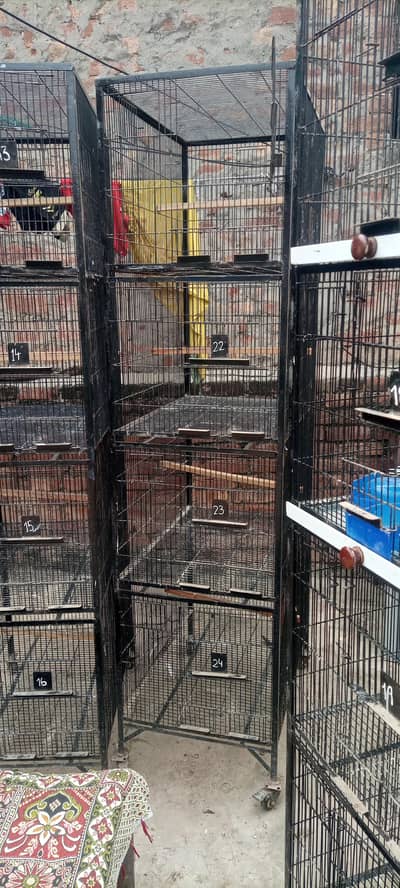 Bird and pet enclosures 4 stage with pots and tray cage