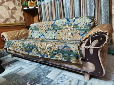 5 SEATER SOFA BECOME BED