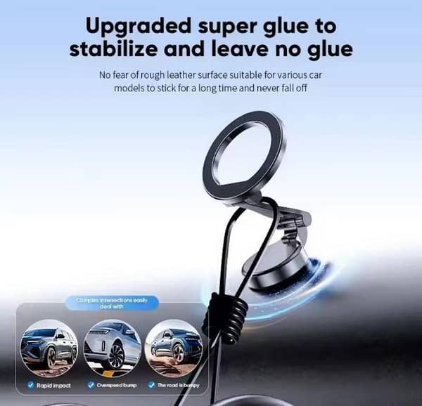 Metal Mobile Holder For Car – 360° Rotation | Strong Magnetic Dashboard & Air Vent Mount