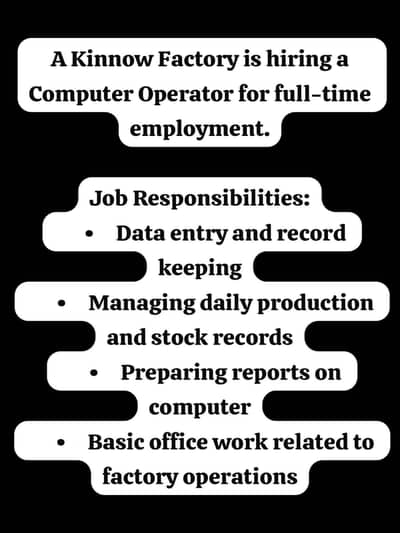 Job Available For Computer Operator