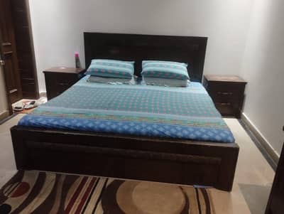 Pure Wooden King Size Bed, Side Tables Dressing, Master Flex Foam Sale