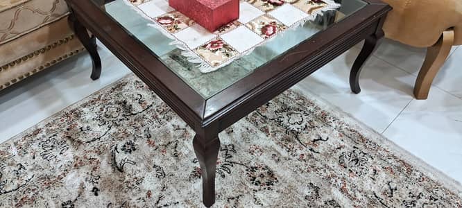 Glass top centre table