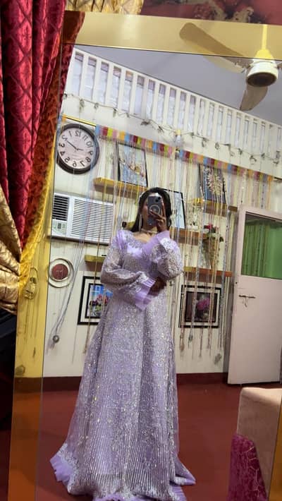 Lavender Heavy Embellished Maxi / Formal Party Wear – Almost New