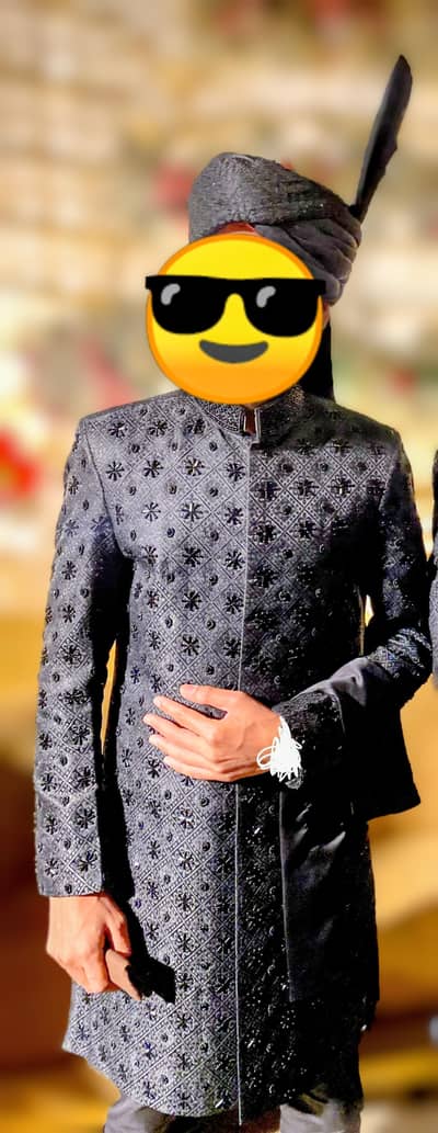groom suit black sherwani