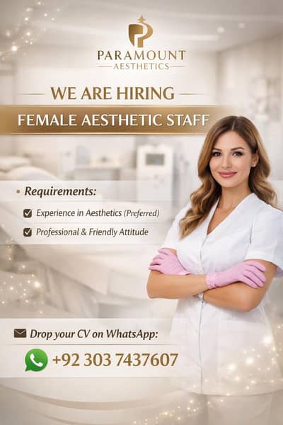urgent need aesthetic staff