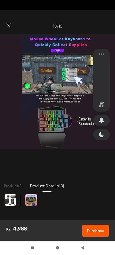 5 ln 1 Combo Gaming Keyboard  And m Mouse Wireless Bluetooth For PC/Sm