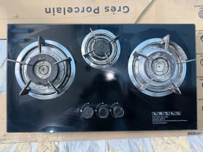 3 Burner Glass Top Gas Stove – Good Condition