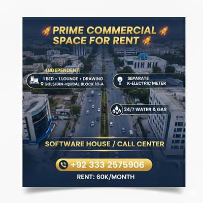 INDEPENDENT COMMERCIAL SPACE FOR RENT