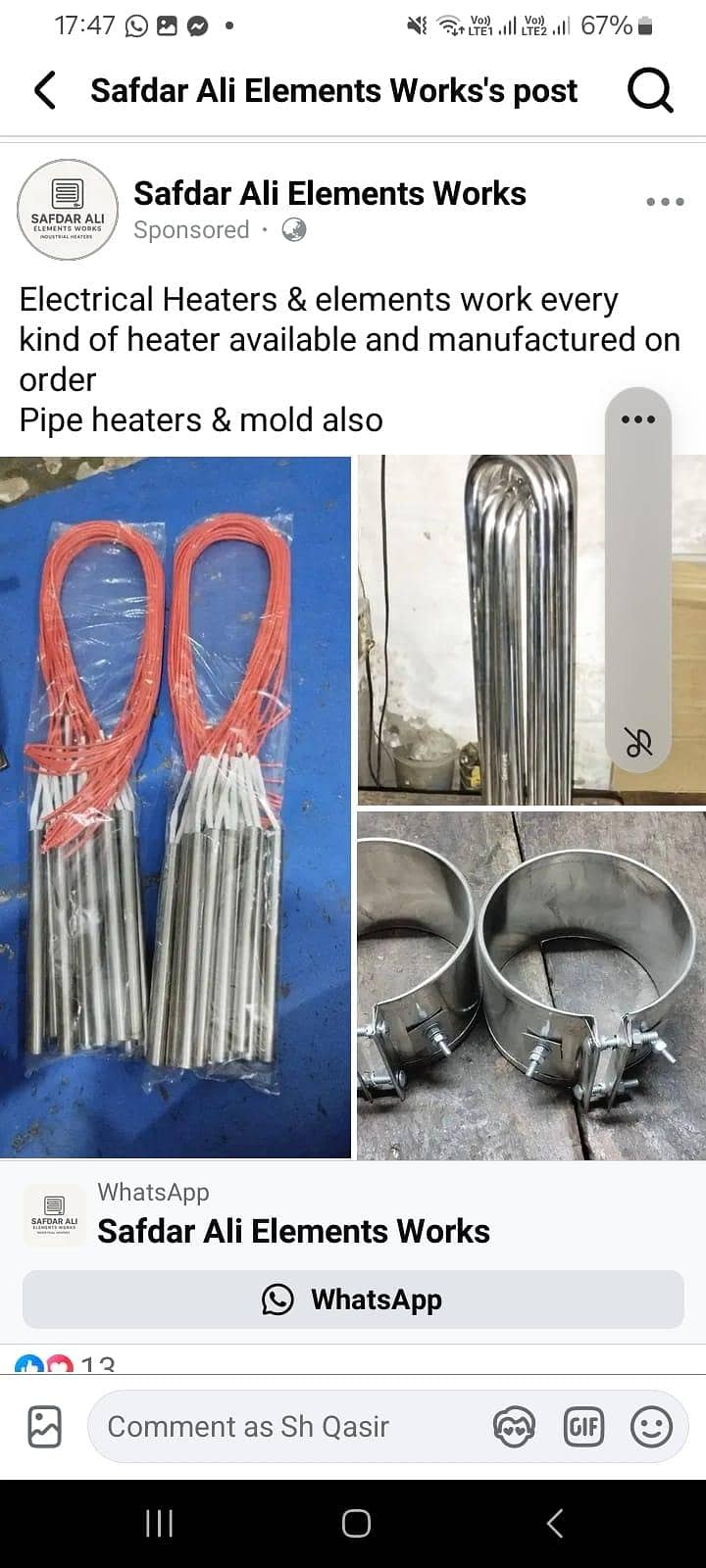 Electric Heaters & Elements Available 0