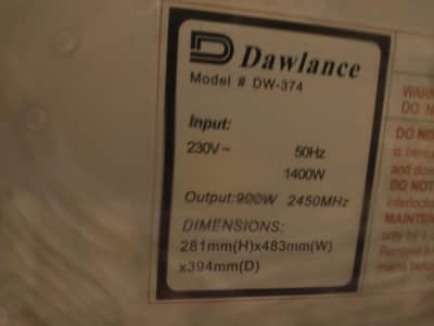 dawlance oven for sale