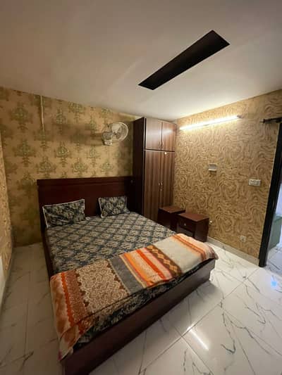 One - bedroom furnished apartment available for rent in E11/2 medical Society Neat and clean Tv Ac Fridge Own Lift under Ground All facilities are available Rent Demand 55k