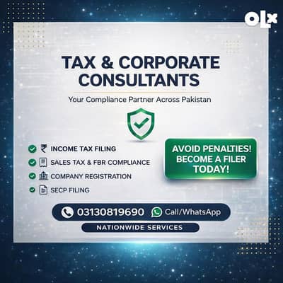 Tax Consultant & SECP Expert - FBR Filing & Company Registration