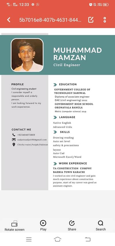 i am site supervisor civil