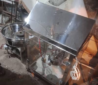 Brand new commercial pop corn machine with silver pipes/Bulk Stops