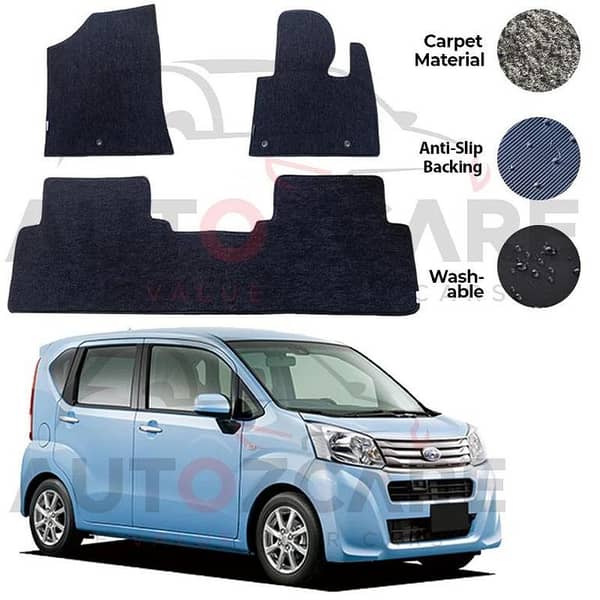 Daihatsu Move Subaru Stella Fitting Carpet Floor Mat 3PCS - Model 2011-2025