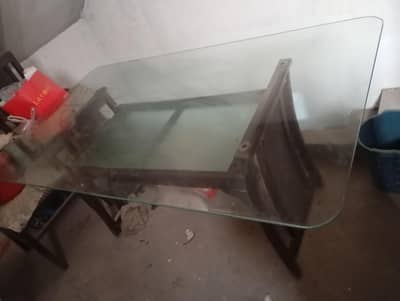 Dining table with six chairs and rectangular table