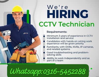 Urgent Hiring: CCTV Installation & Maintenance Expert