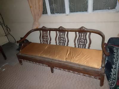 wooden sofa set with table