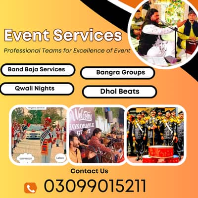 Band baja, Fauji Band, Events, Dhol services, Fauji Pipe Band, Qawali