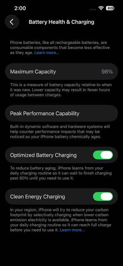 iPhone 13 jv 128 gb battery health 98 water pack
