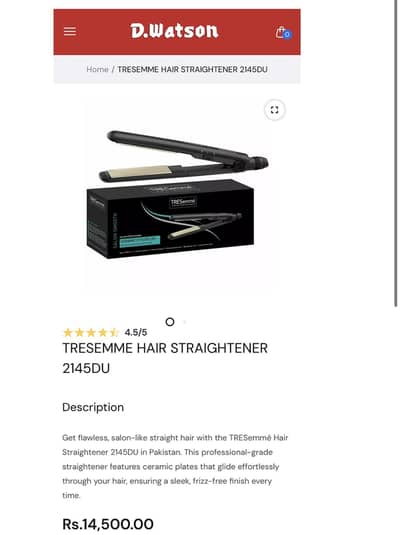 Boots UK: TRESemme Hair straightener CERAMIC 230