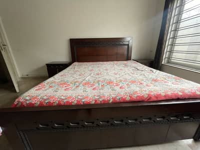 King size bed with spring mattress
