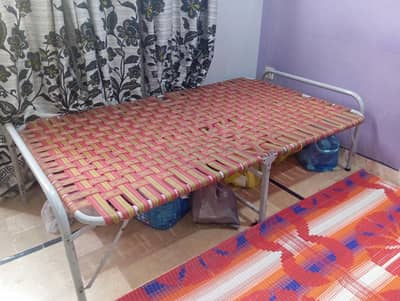Foldable Iron Charpai – Strong & Space Saving (Like New)