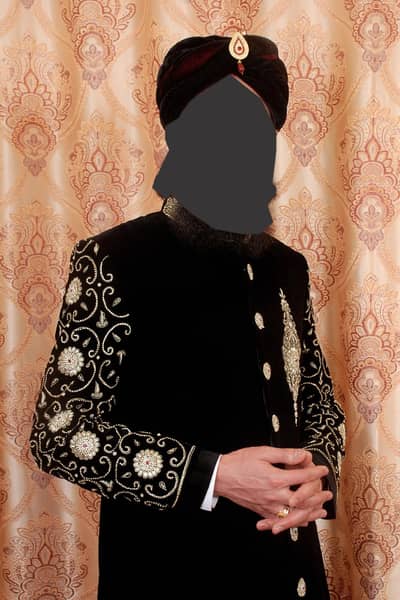 sherwani with rajasthani kulla
