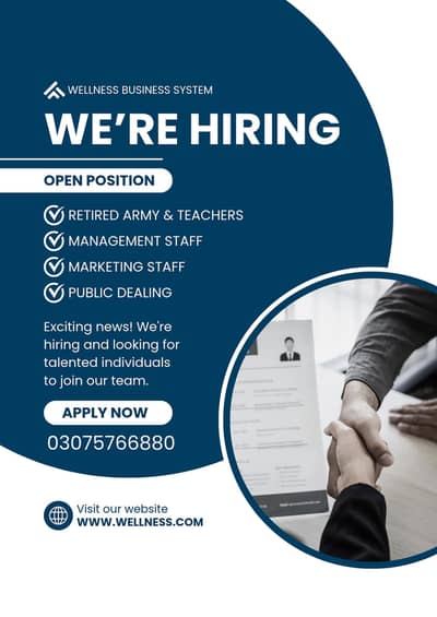 Office Hiring – Fresh, Experienced & Retired