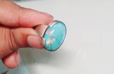 Original Feroza Big Size Stone with Chandi Ring