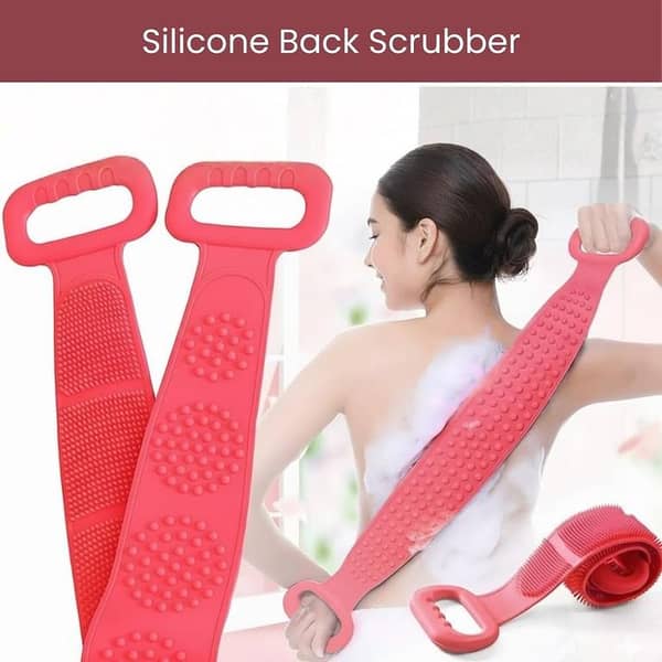 Silicone Body Scrubber Belt - Soft Exfoliating Shower Strap for Back and Body - Double-Sided Bath Belt for Deep Cleansing and Massage