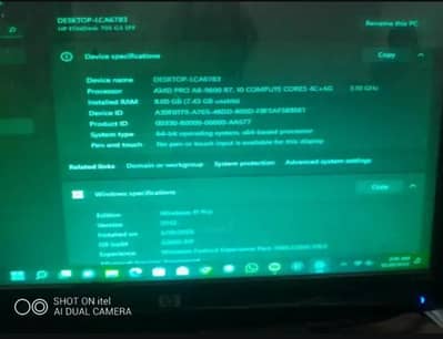 HP PC FOR SALE 9 month use